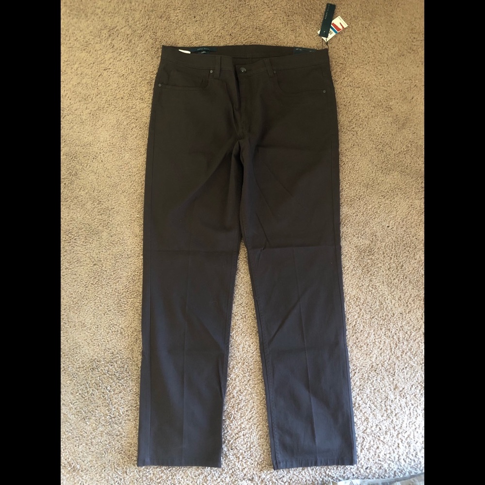 Perry Ellis Men’s Brown Pants Slim Fit/Stretch